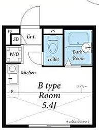 リブリ・ウイング2渡田山王 ワンルームの間取図画像