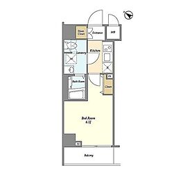 Risingplace川崎二番館 1Kの間取図画像