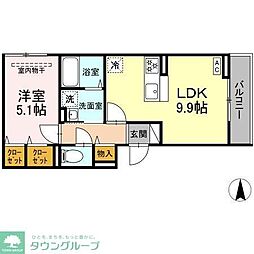 D Paina 矢向 1LDKの間取図画像