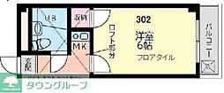 メヌエットK 1Kの間取図画像