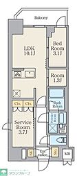 Alivis川崎 2SLDKの間取図画像