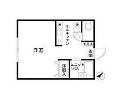 プランドール中台 1Kの間取図画像
