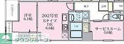 ILPRIMOKISOYA 1SLDKの間取図画像