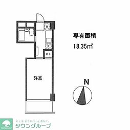 なわてグリーンハイツ ワンルームの間取図画像