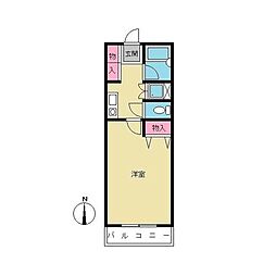 ウイングコート玉川 1Kの間取図画像