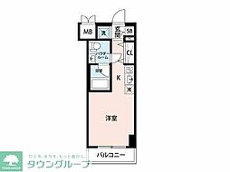 クラリッサ川崎ブルーノ ワンルームの間取図画像