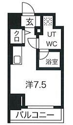 クラリッサ川崎グランデ ワンルームの間取図画像