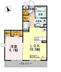 グランドソレイユ 1LDKの間取図画像