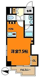 グレイスワン 1Kの間取図画像