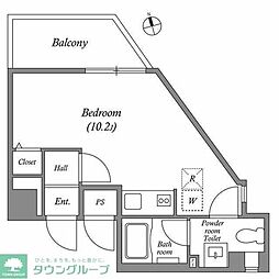 インプルーブ新川崎 1Kの間取図画像