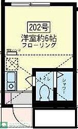 ユナイト尻手シチリアーノ ワンルームの間取図画像