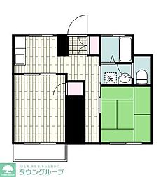 コモディータ新川崎 2DKの間取図画像