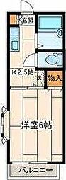 ファミーユ8番館 1Kの間取図画像