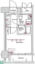 エクセリア川崎 1Kの間取図画像