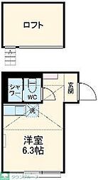 G・Aヒルズ下末吉 ワンルームの間取図画像