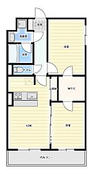 エルミタージュ 2LDKの間取図画像