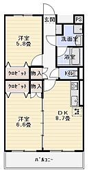 グランデハヴィーナ 2DKの間取図画像