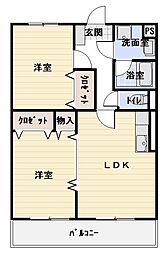 アークブラン 2LDKの間取図画像