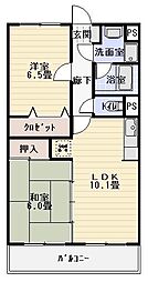 ボヌール2 2LDKの間取図画像