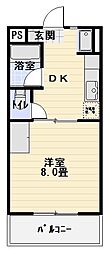 マノワール 1DKの間取図画像