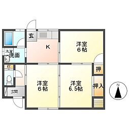 コテージ上ノ林 1階3Kの間取り