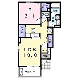 西軽井沢westforestB 1階1LDKの間取り