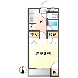 コーポ市川 1Kの間取図画像