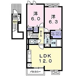 ウイン・プランタン2 2LDKの間取図画像