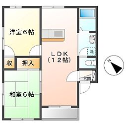 マンショングリーンピア清水 2LDKの間取図画像