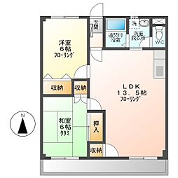 新香和ハイツ 2LDKの間取図画像