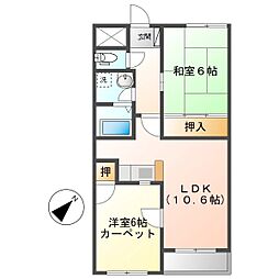 メゾン小諸 2LDKの間取図画像