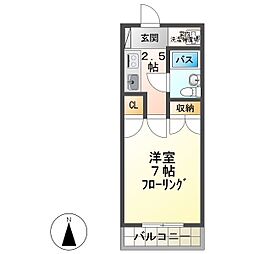 クロストーン 1Kの間取図画像