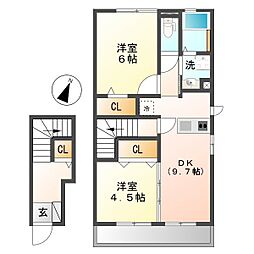 K・ソレイユ 2DKの間取図画像