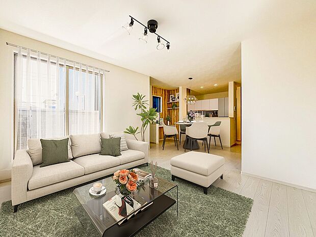 【LDK17帖】爽やかな日差しが差し込む明るいリビングです。