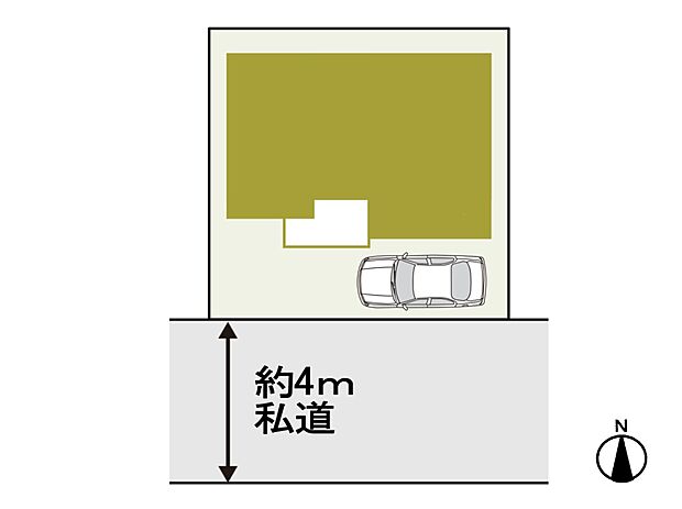 【区画図】整形地・4ｍ道路・南向きの建物