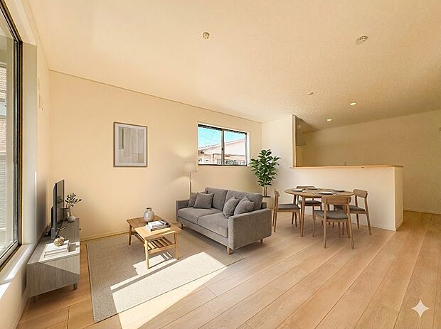 【LDK15帖】インテリアショップで見掛けた「あの家具」も置ける、ゆったりとした空間。時に広さが上質な寛ぎの時間になる事も。