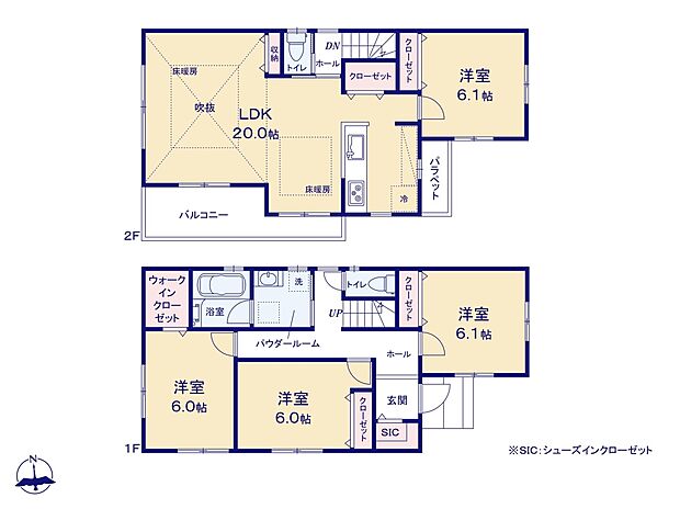 【間取-A号棟-】LDKはゆとりのある20帖かつ最大天井高3.5mで開放感のある優れた間取りです。