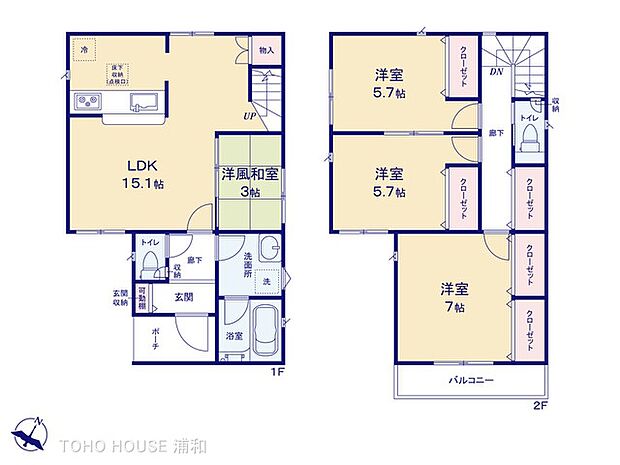1号棟【間取り図】図面と異なる場合は現況を優先
