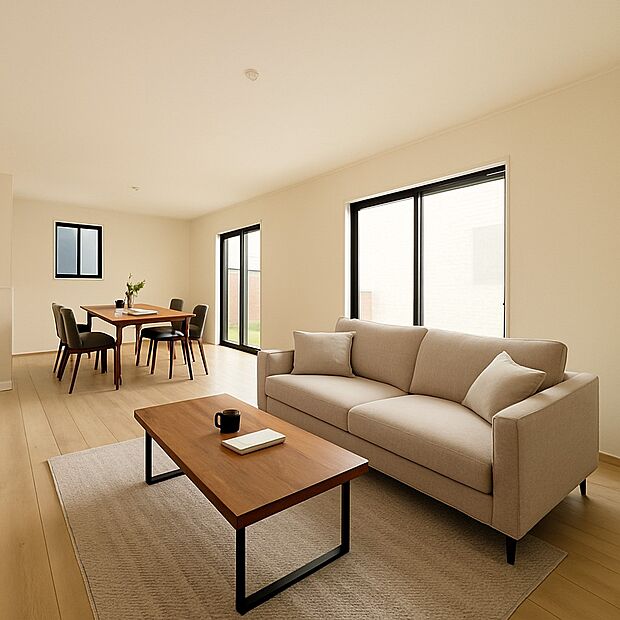 【カウンターキッチン】 リビングにいるお子様と会話をしながら家事ができるカウンターキッチン。いま手があいているか、忙しそうなのか相手の様子を伺いながらコミュニケーションをとる訓練にもなります…