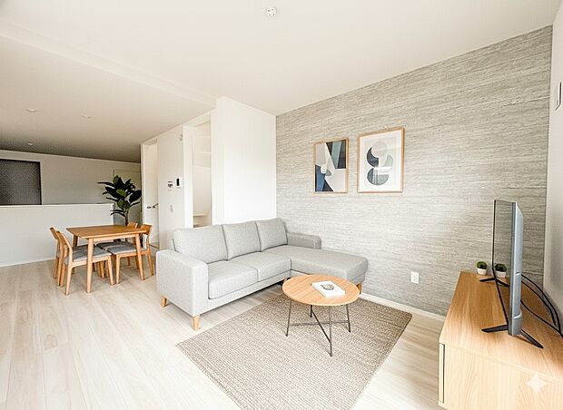 1号棟【LDK19.4帖】しっかりとした広さがあるのでルームメイク自由自在!※家具はCGです