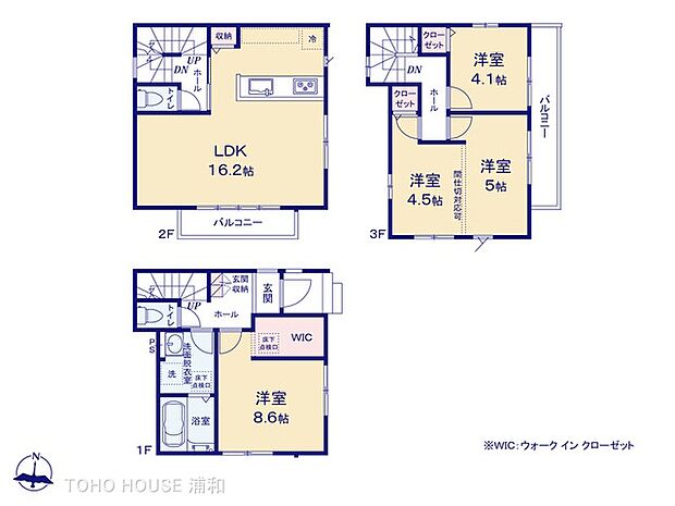 【間取図】3LDK LDK16.2帖+WIC