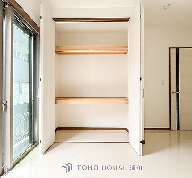 【収納】各部屋を最大限に広く使って頂ける様、全居住スペースに収納付。プライベートルームはゆったりと快適に。