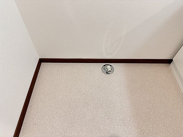 【ランドリースペース】毎日使う洗濯機。しっかりと奥行きのある置き場が確保されています。