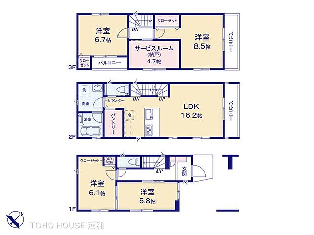 4号棟【間取り図】4L+Sで部屋数豊富