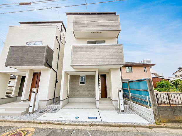 1号棟【外観】陽当りや通風性など各所に施された工夫で住みやすさを実現。