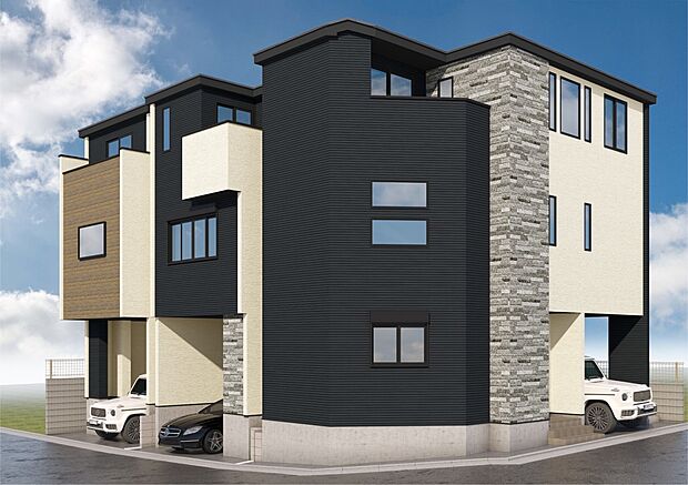 3号棟【完成予想図】完成予想図です。建築中は、現地のご見学に加えて近隣の完成物件をご覧いただき、イメージを掴んでいただけるようご案内いたします。