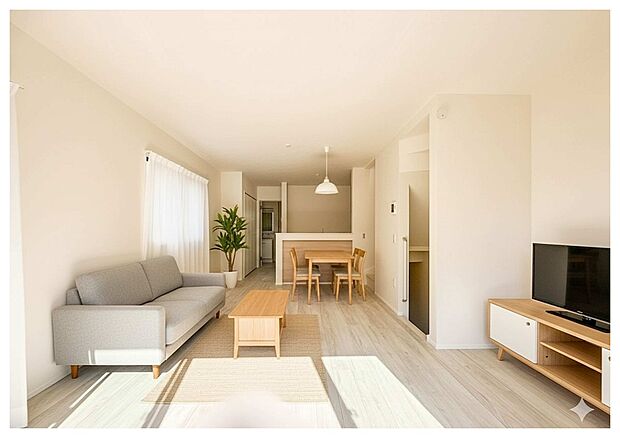 2号棟【LDK16.9帖】  整然とした空間演出、快適な理想の暮らしの実現は家のみの拘りではなく、そこで暮らす方々にとって素敵な環境であることも挙げられると思います。四季折々の変化が奏でる鼓…