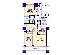シティデュオタワー川口 3LDKの間取図画像