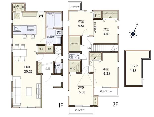 2号棟【建物図面】建物面積103.81m2 土地面積102.58m2