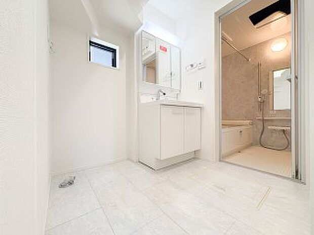 脱衣所、洗面所は小さなプライベートスペース。歯磨き、洗顔と毎日施す個人空間。